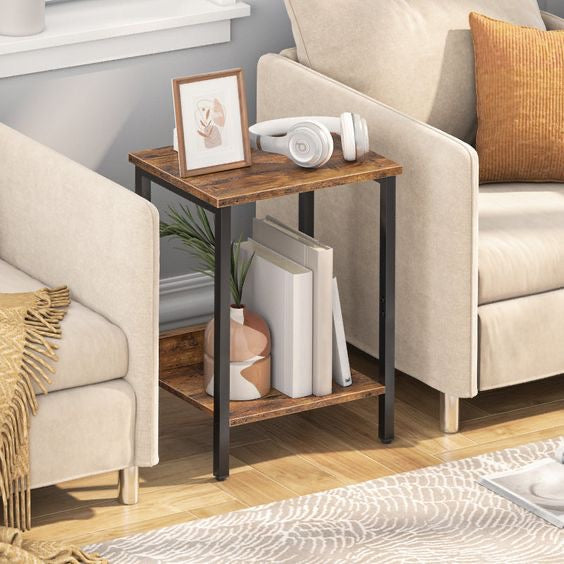 Rustic Dual-Tier Side Table - Maison Nude