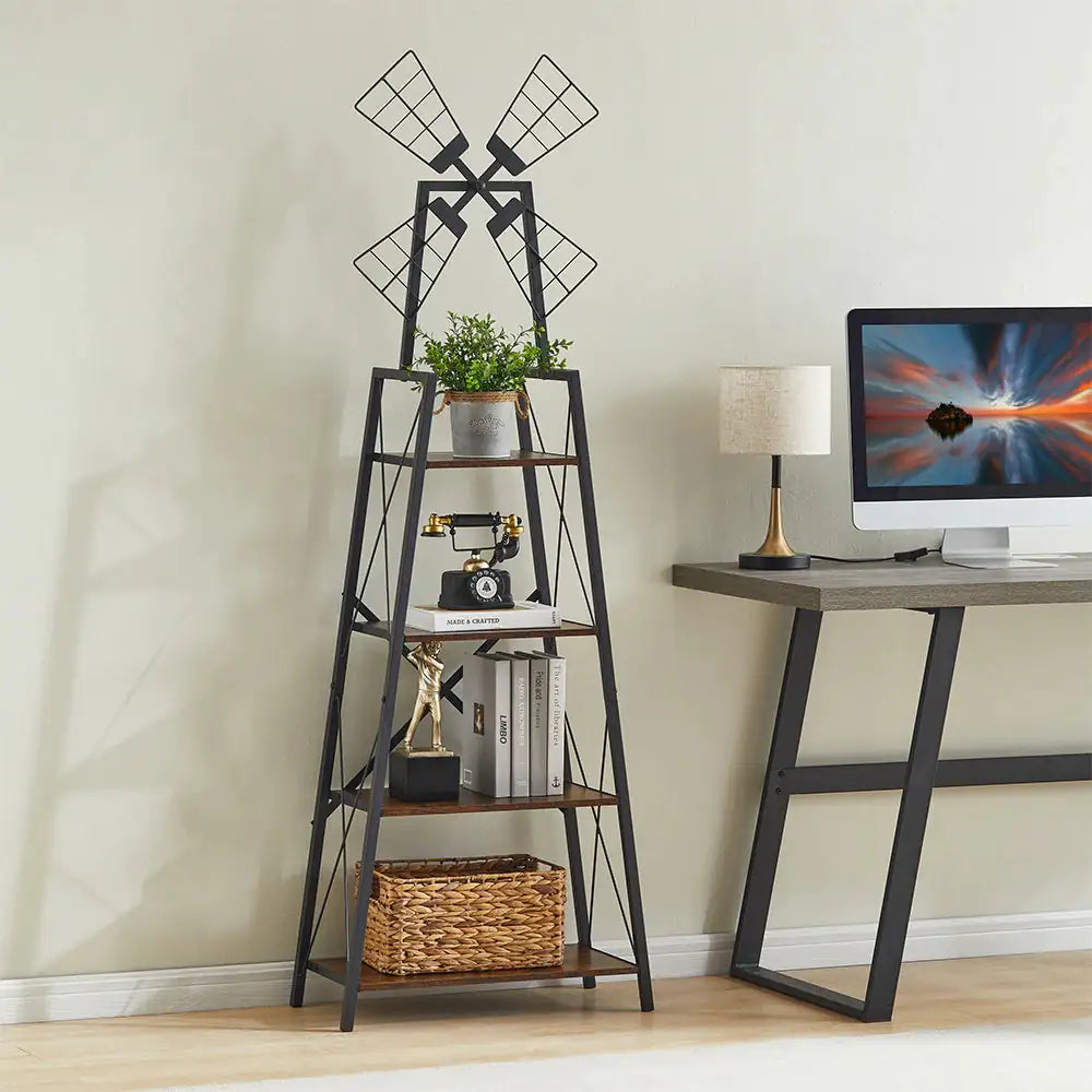 4-Tier Bookshelf With Windmill - Maison Nude