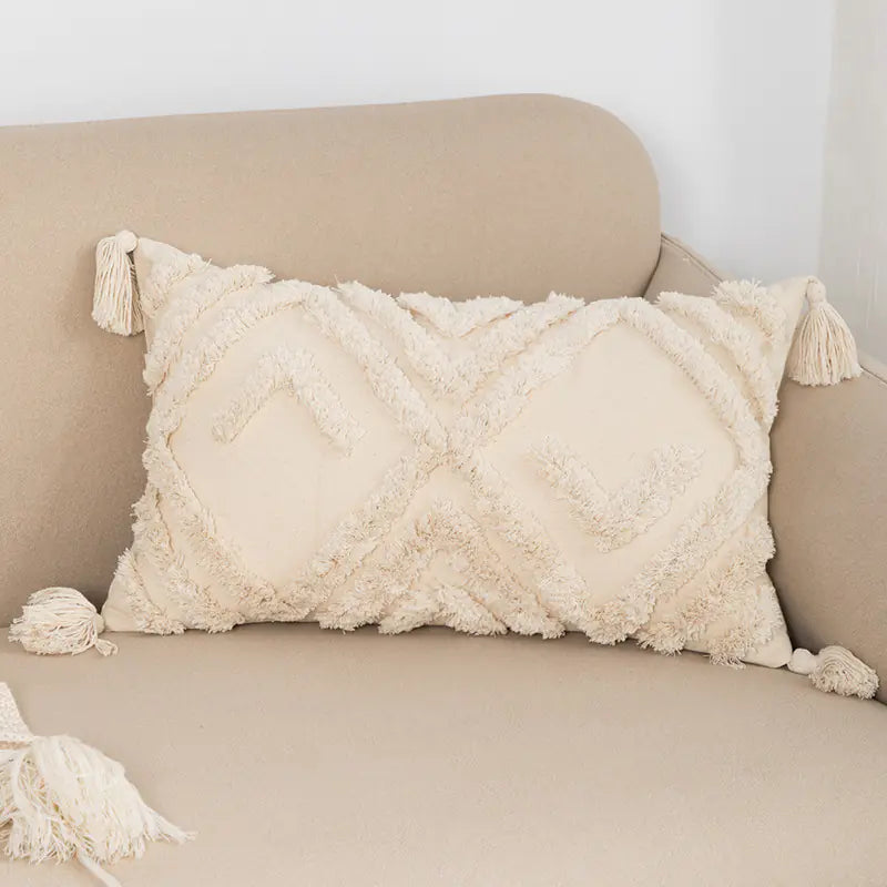 Fringed Decorative Pillowcase for Sofa - Maison Nude