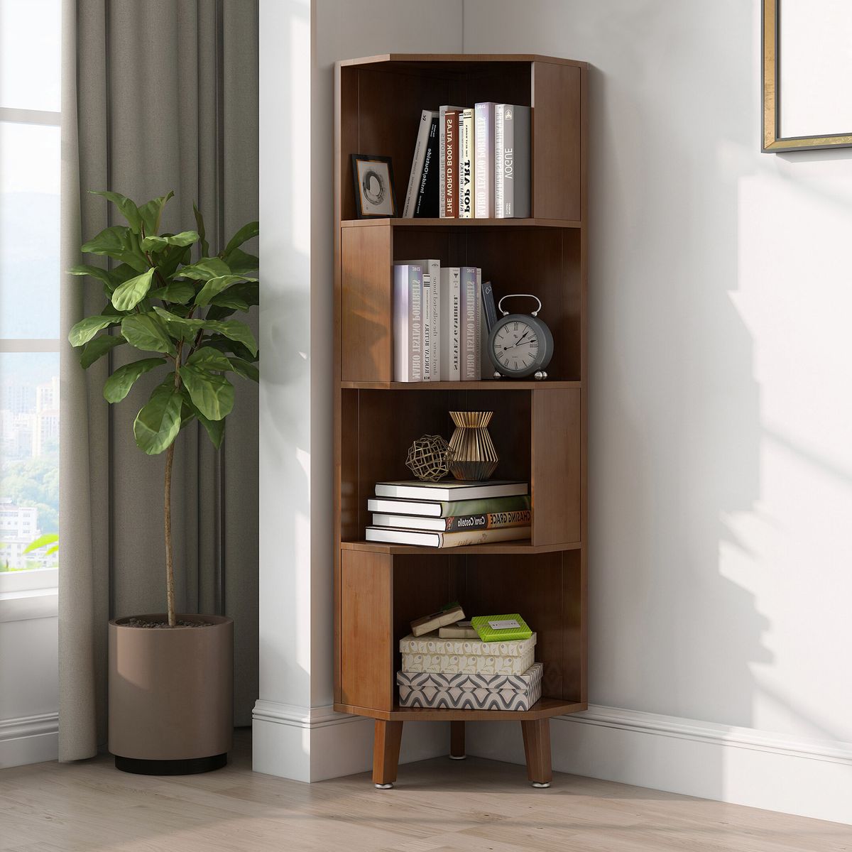 Corner Bookshelf Display - Maison Nude