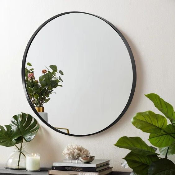 Black Circular Wall Mirror - Maison Nude