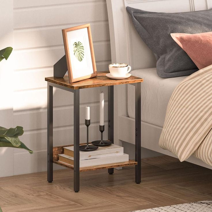 Rustic Dual-Tier Side Table - Maison Nude