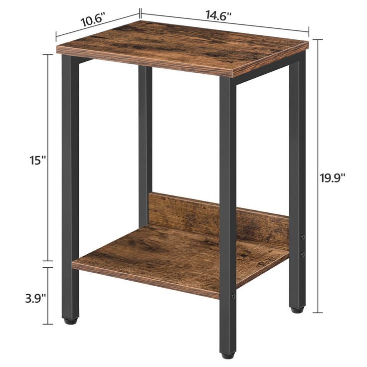 Rustic Dual-Tier Side Table - Maison Nude