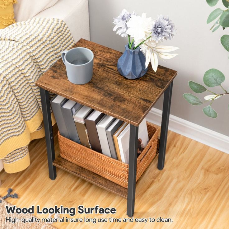Rustic Dual-Tier Side Table - Maison Nude