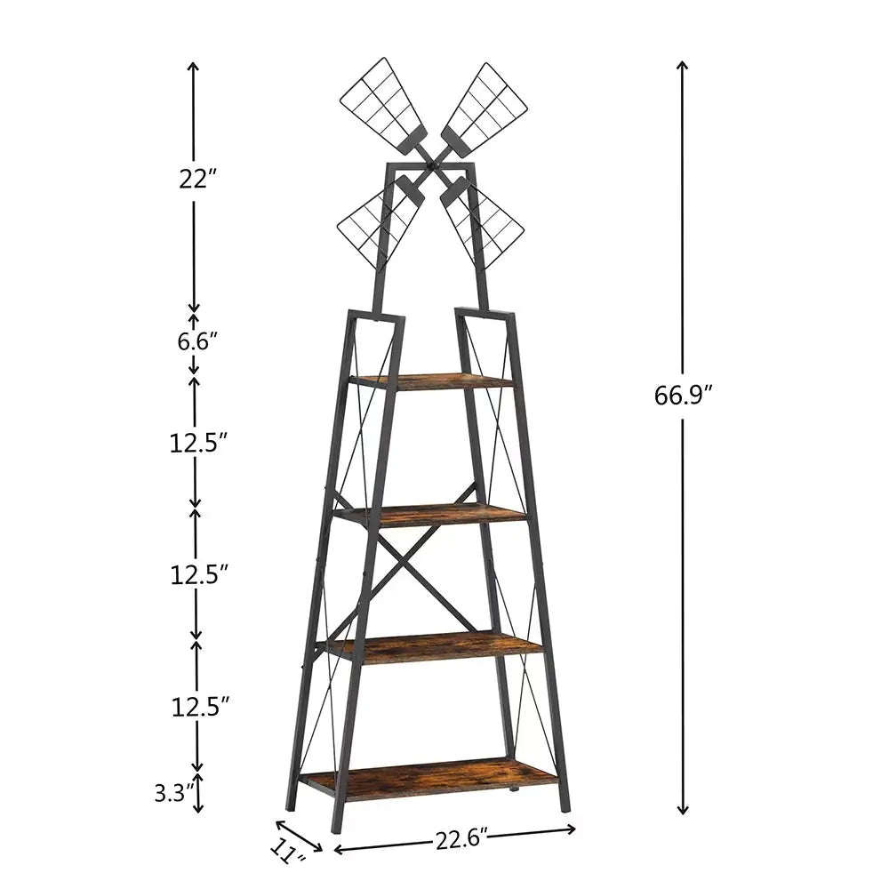 4-Tier Bookshelf With Windmill - Maison Nude