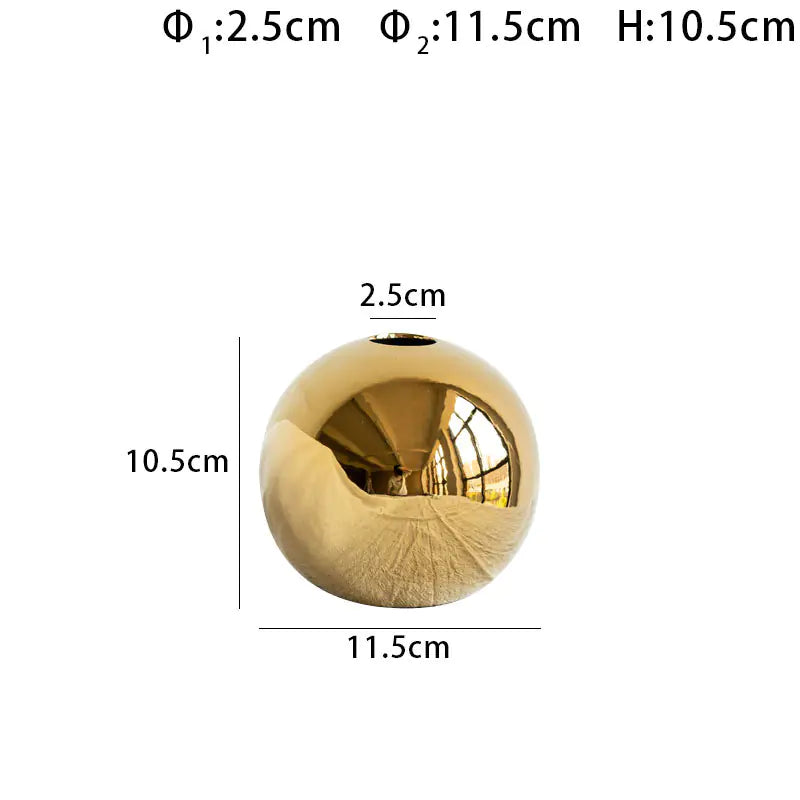Ceramic Gold Vase - Maison Nude