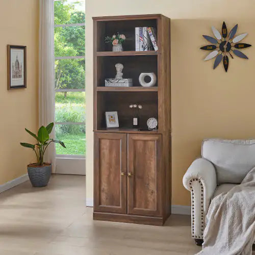 Open Bookshelf, Rustic Brown - Maison Nude