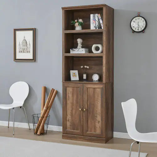 Open Bookshelf, Rustic Brown - Maison Nude