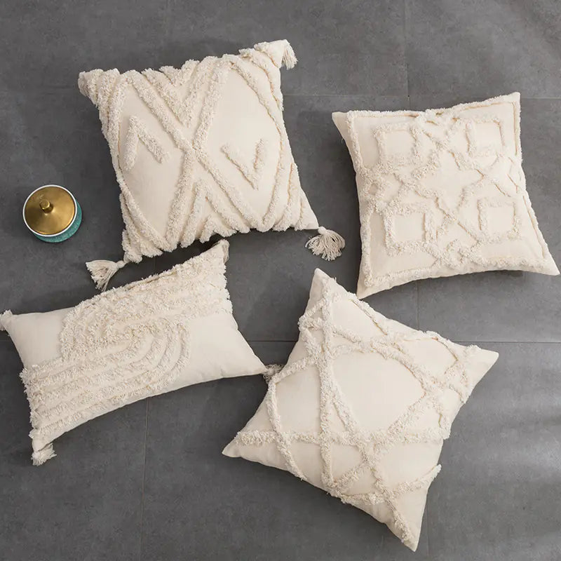 Fringed Decorative Pillowcase for Sofa - Maison Nude