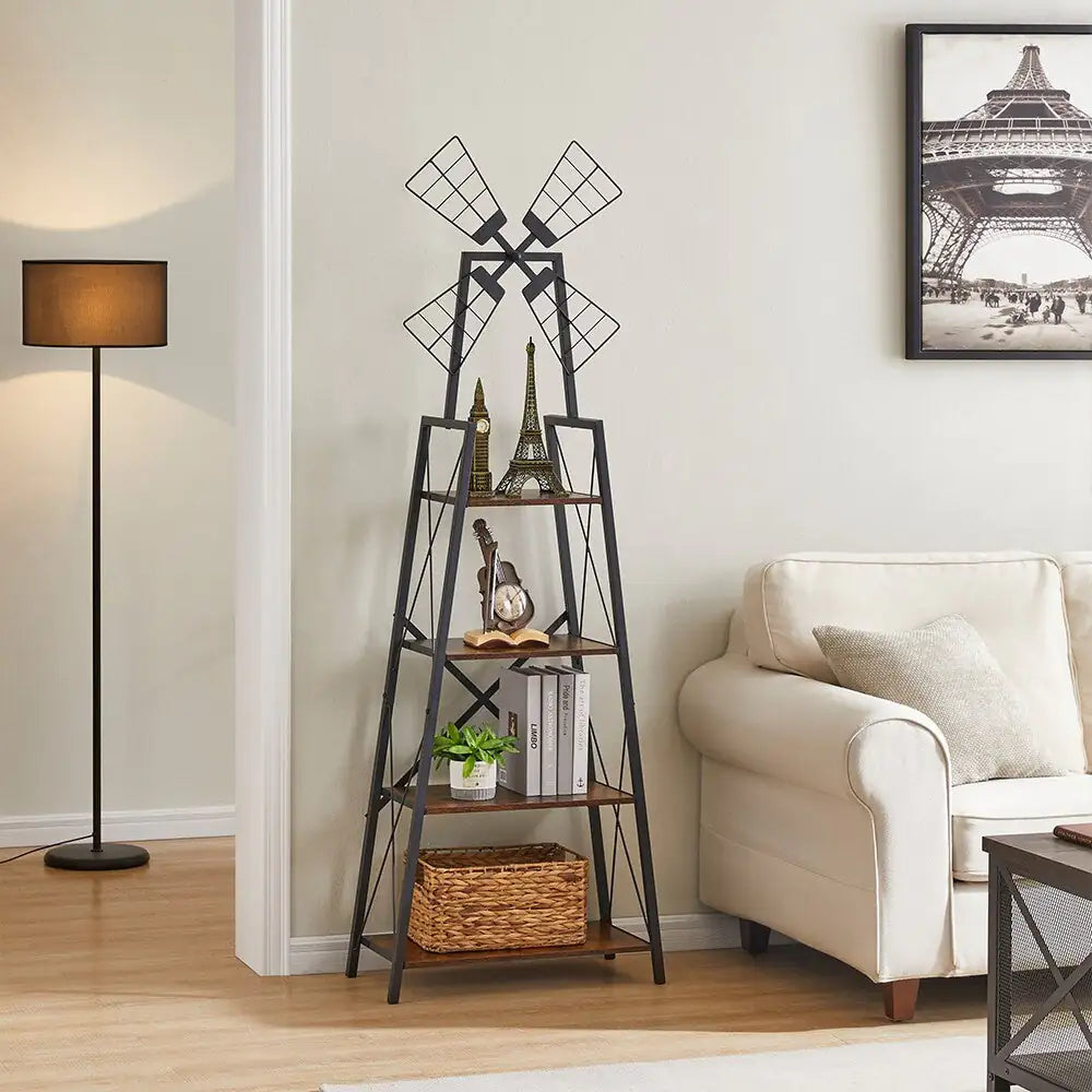 4-Tier Bookshelf With Windmill - Maison Nude